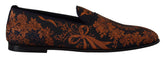 Dolce & Gabbana Blue Rust Floral Slippers Loafers Shoes -   -  Dolce & Gabbana.